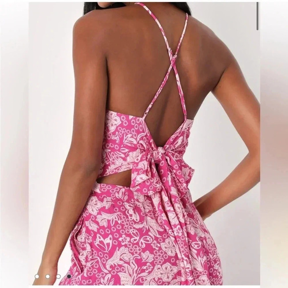 Lulus pink floral bold sensations romper - Picture 3 of 12